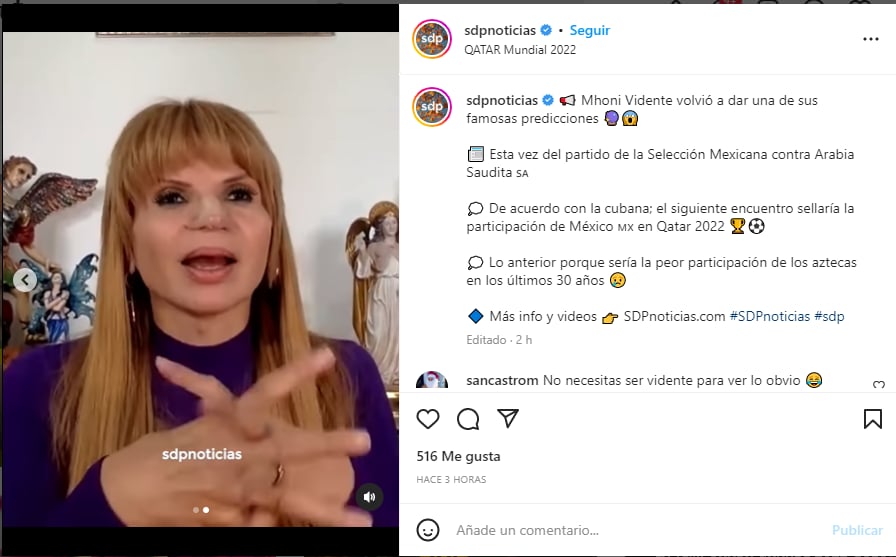Mhoni Vidente predice que la Selección Mexicana perderá ante Arabia Saudita