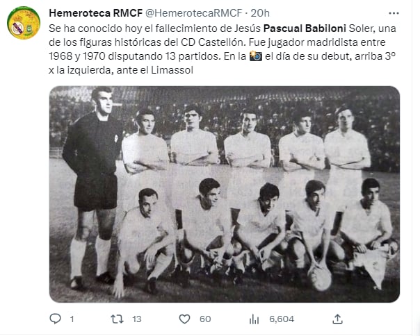 Pascual Babiloni; 'A legend' with more than 300 games played