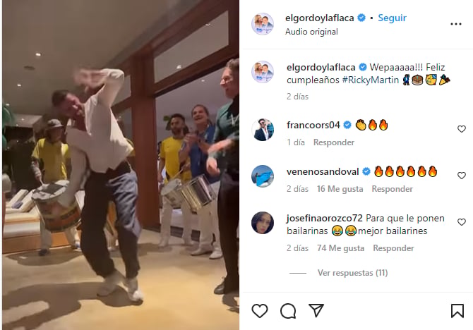 Ricky Martín 'shows off' his Zamba steps