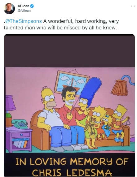 Members of The Simpsons offered their condolences