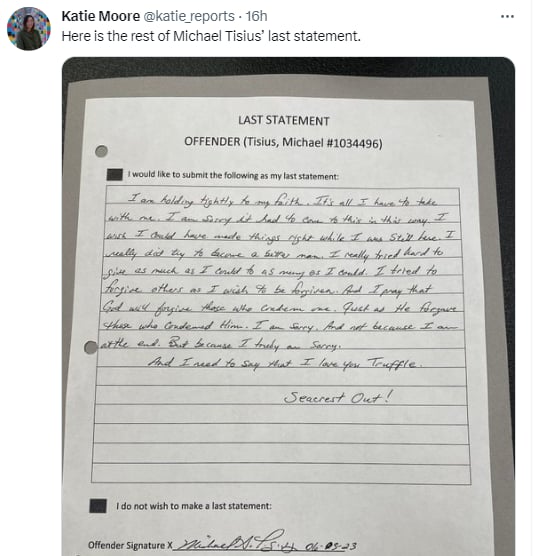 Ejecutan a Michael Tisius en Missouri y salen a la luz sus últimas palabras