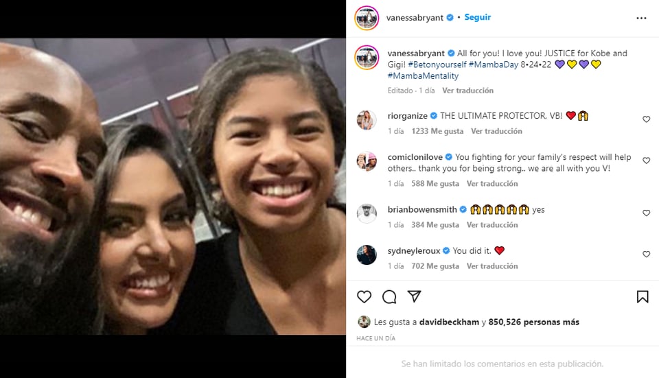 Vanessa Bryant shared her achievement