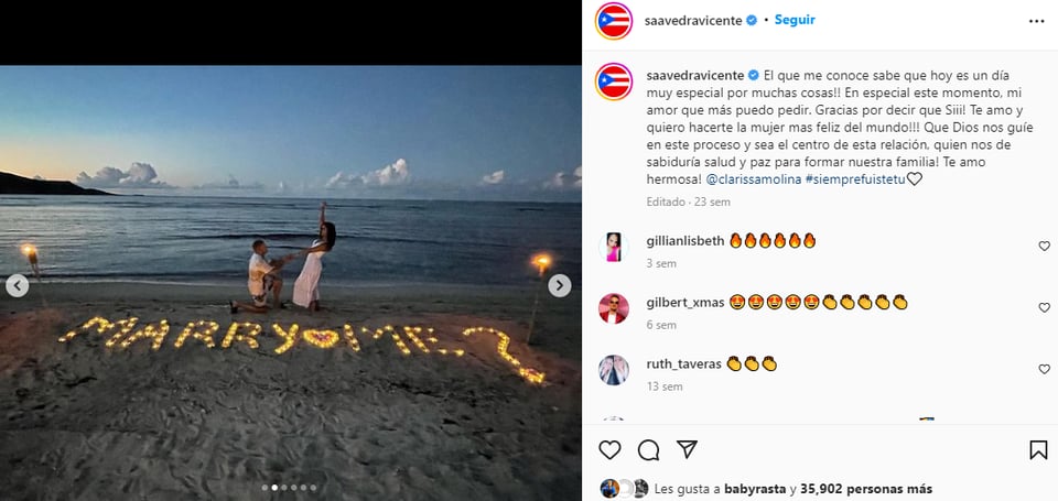 Su romance con Clarissa Molina
