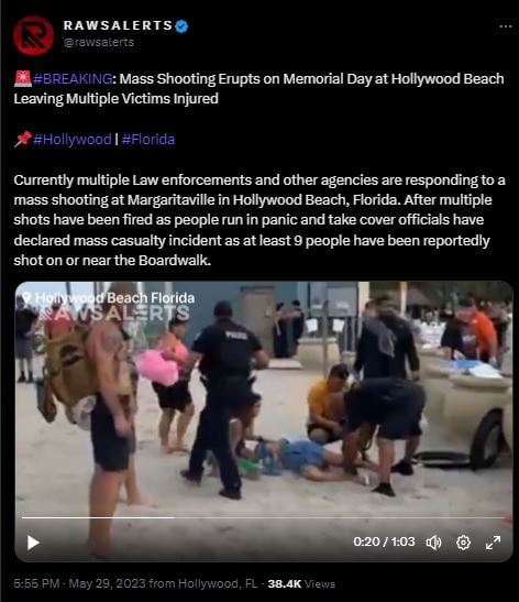 Autoridades responden a tiroteo en Hollywood Beach, Florida y piden alejarse del área