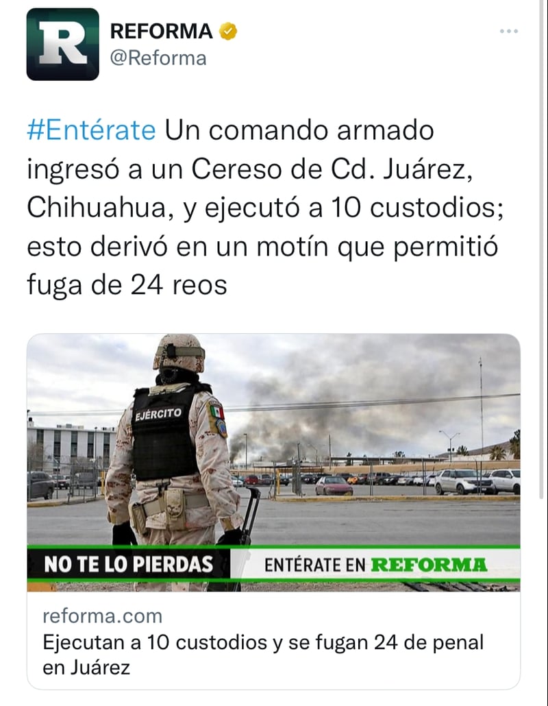 Shooting breaks out after attack in Ciudad Juárez jail