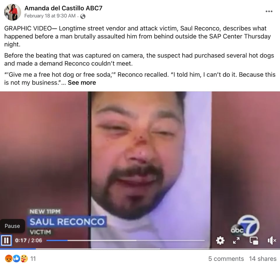 The brutal beating was totally irrational