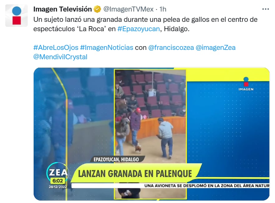 Explota granada Palenque Hidalgo