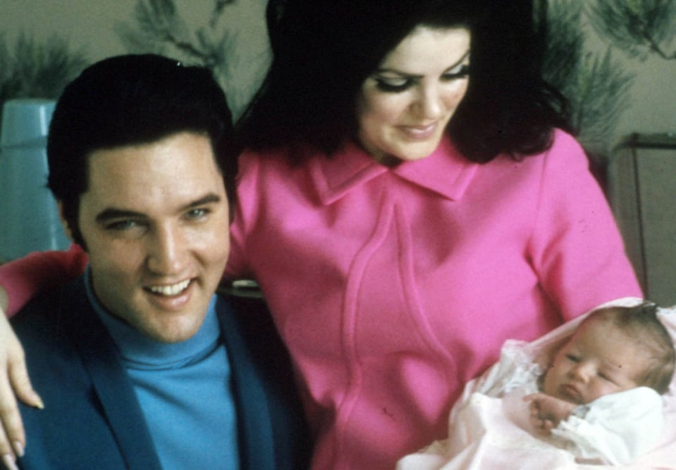 Cantante de rock and roll, esposa, Lisa Marie, bebé, familia famosa