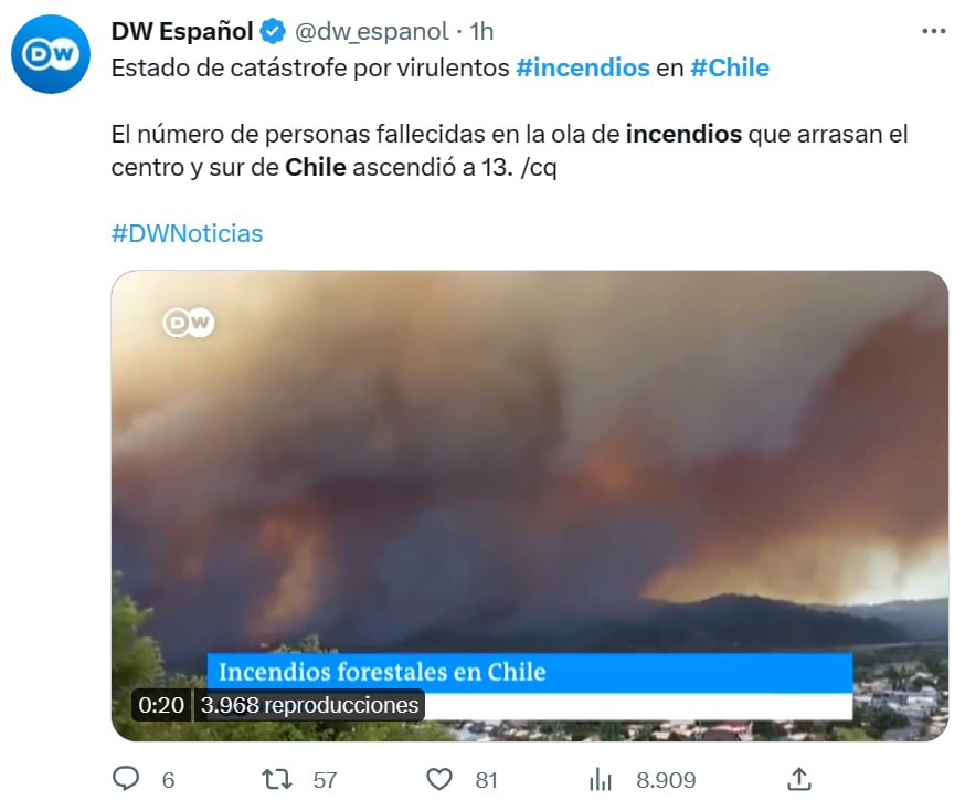 Incendios forestales Chile