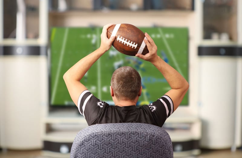 Watching a game on TV