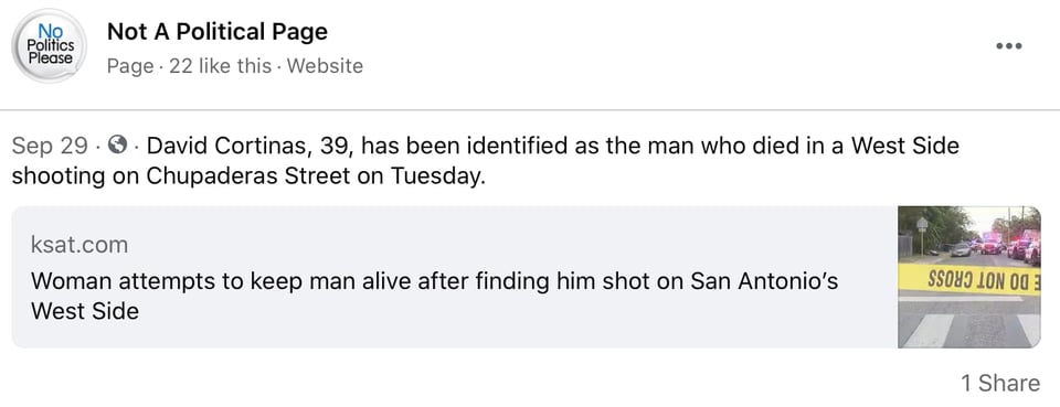 David Cortinas, one more victim of firearms