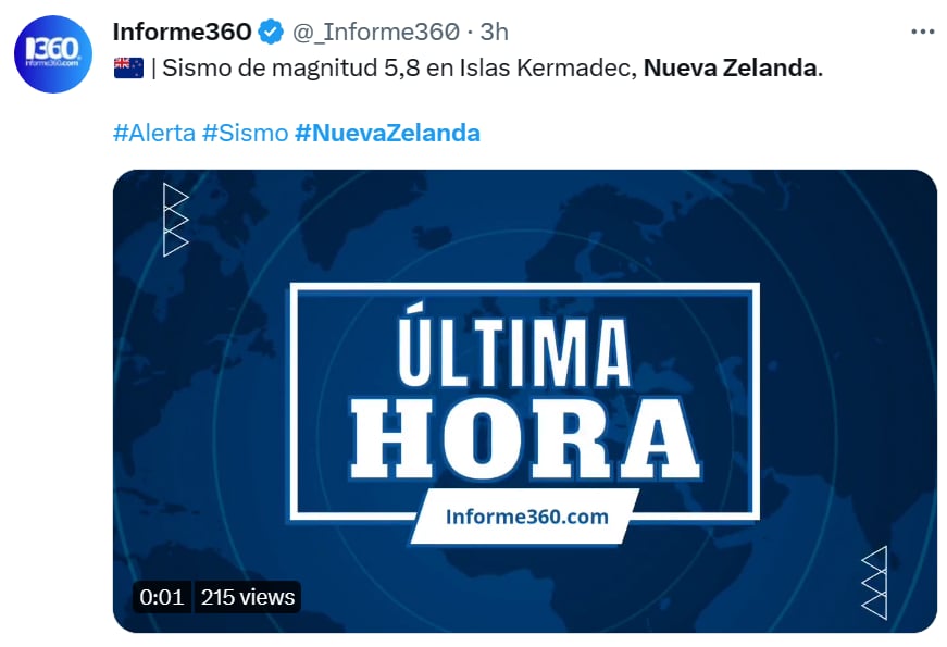 Sismo Kermadec Nueva Zelanda