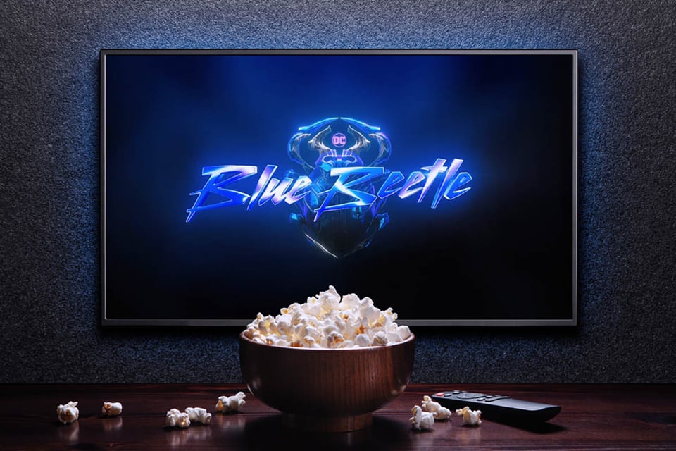 DC Comics, Película, Blue Beetle, teatro, palomitas, superhéroes