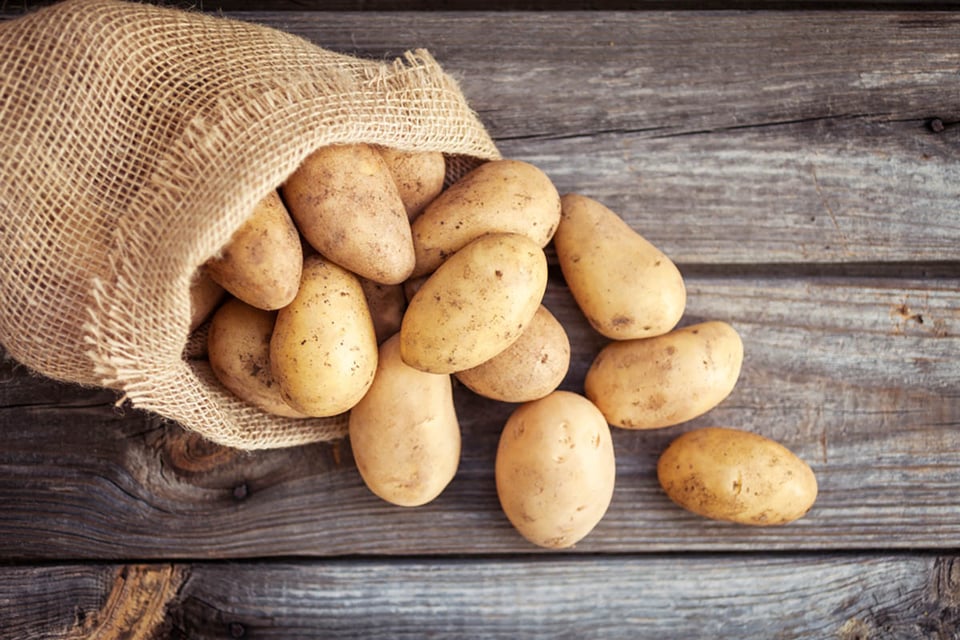 patatas, alimentos, verduras, cuidado de la piel, saco
