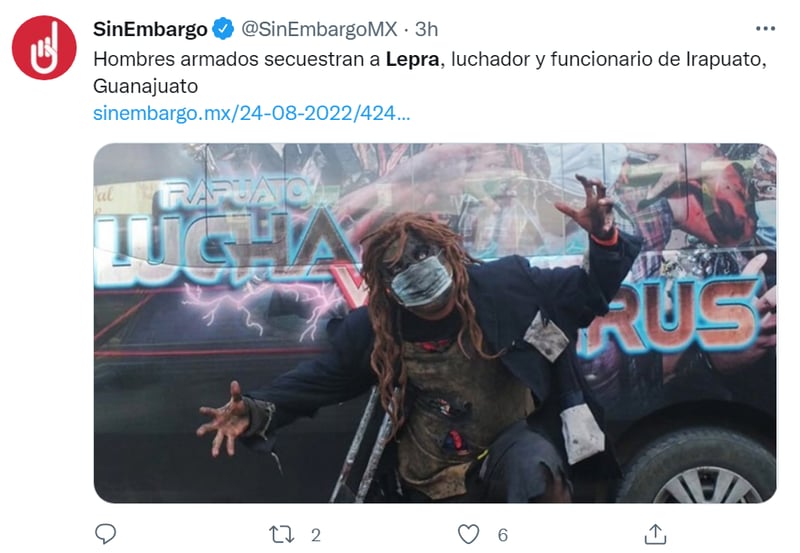 Secuestran luchador Lepra MX