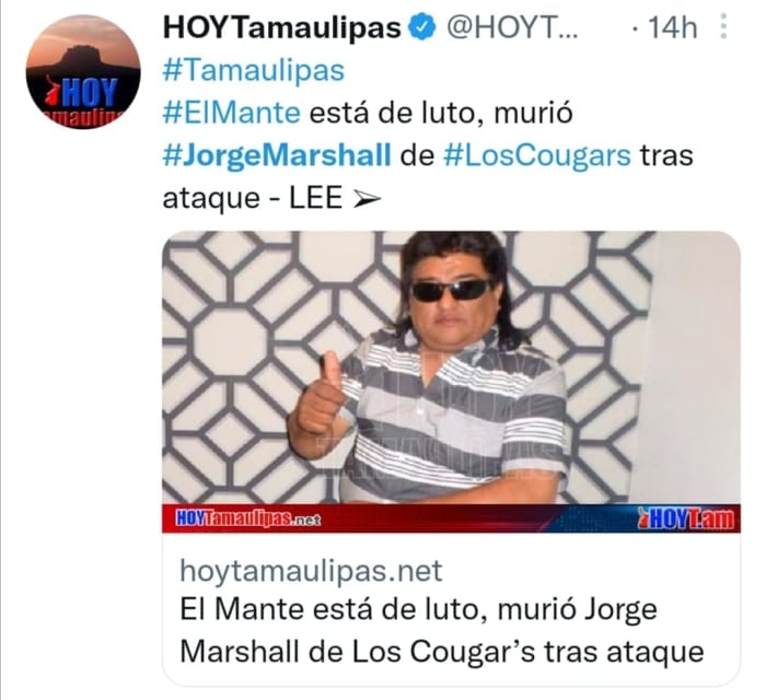 Jorge Marshall Cougars dies