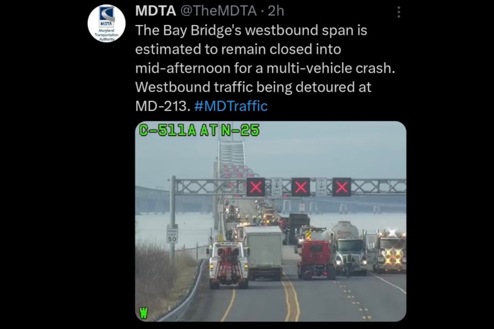 Puente de la Bahía en Maryland, Ruta 50, Estados Unidos, Choque, MundoNOW