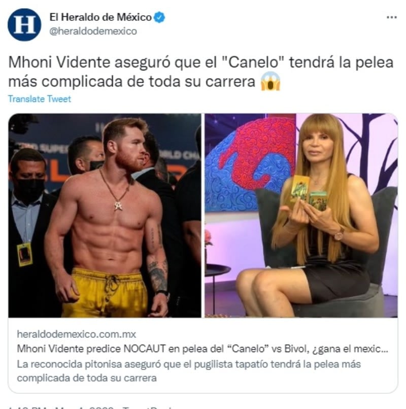 Mhoni Vidente predicts who will win in the Canelo Álvarez fight