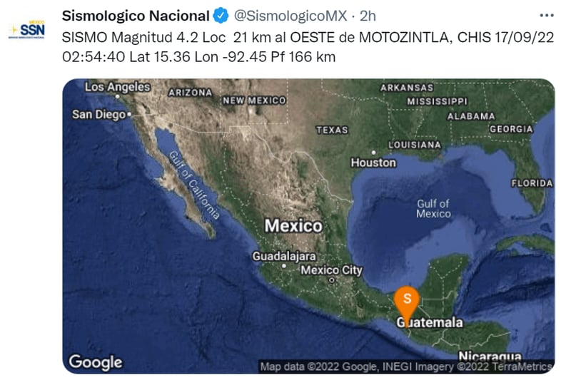 Sismo Motozintla Chiapas
