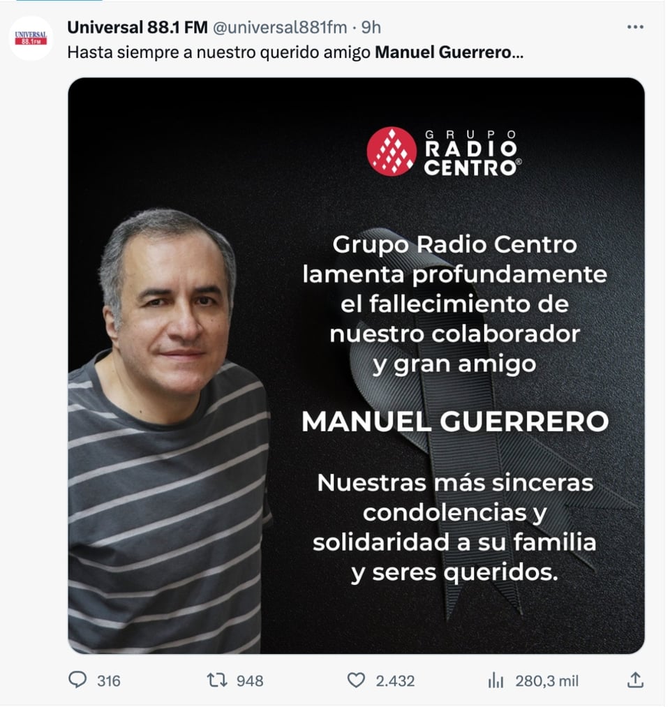 Manuel Guerrero, Locutor de radio, Radio mexicana, El Universal Stereo, MundoNOW