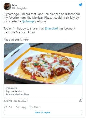 Taco Bell Finally Brings Back Its Mexican Pizza