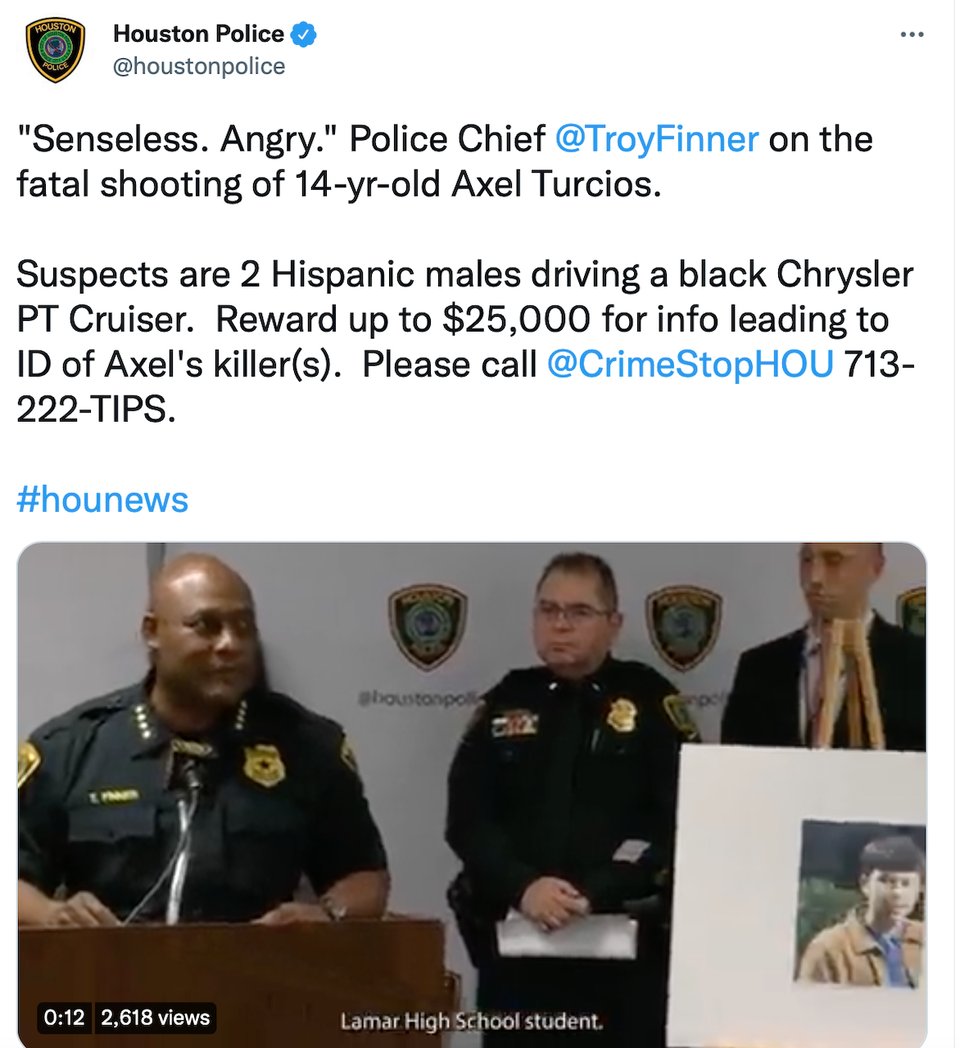 El alcalde Houston imploró ayuda para dar con el asesino