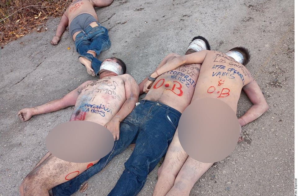 Los cuerpos tenían escritos mensajes contra el cártel del Golfo