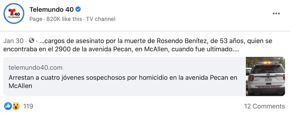 Another victim of gun violence