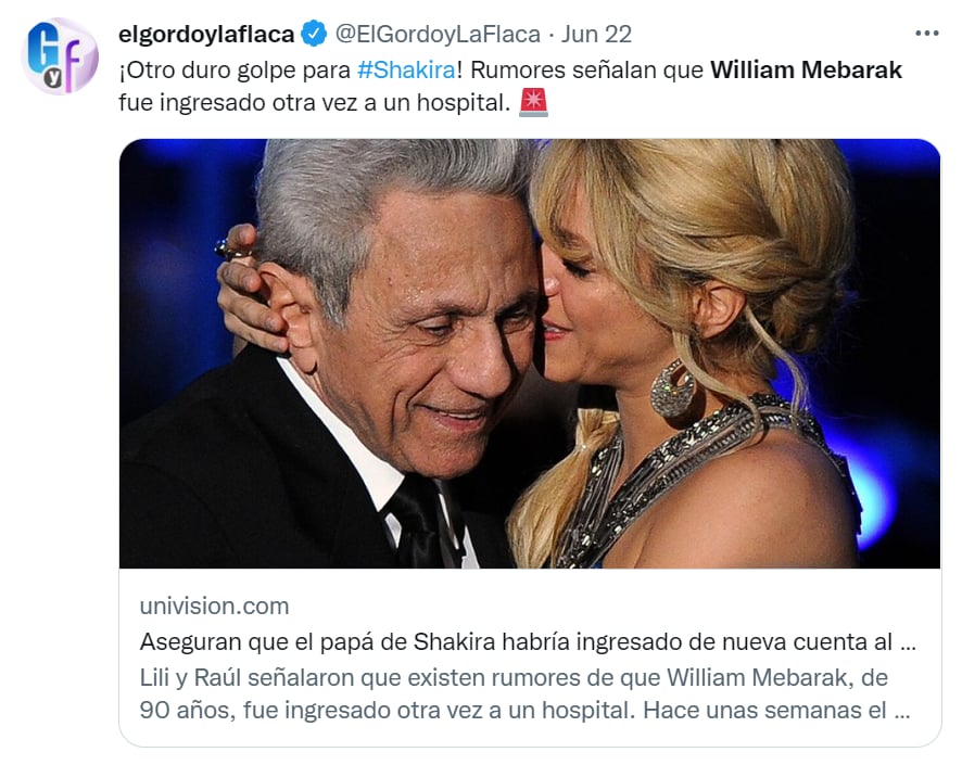 Papá Shakira cirugía cerebro