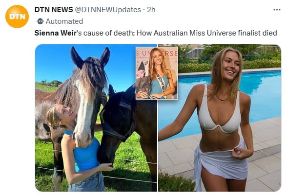 Miss Universe finalist dies