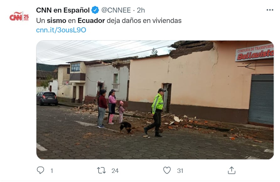 Sismo Ecuador heridos daños