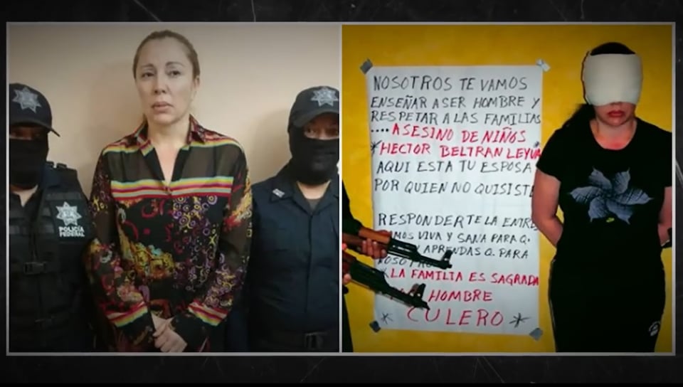 esposa,amenza,cartel,detenida, familia