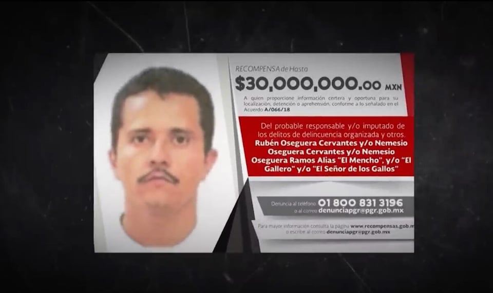 mencho, droga, recompensa, profugo