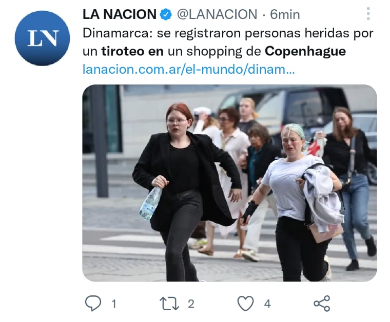 Todo fue al interior del centro comercial Field's en Copenhague, Dinamarca