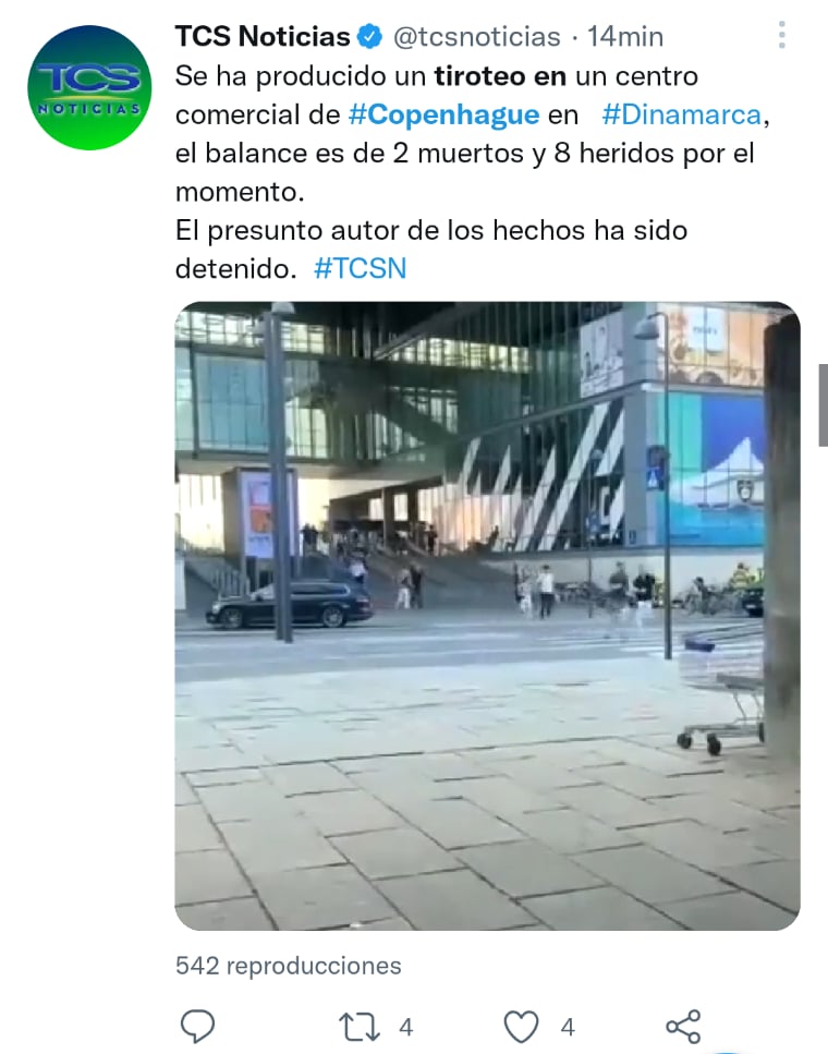 Reportan tiroteo en mall