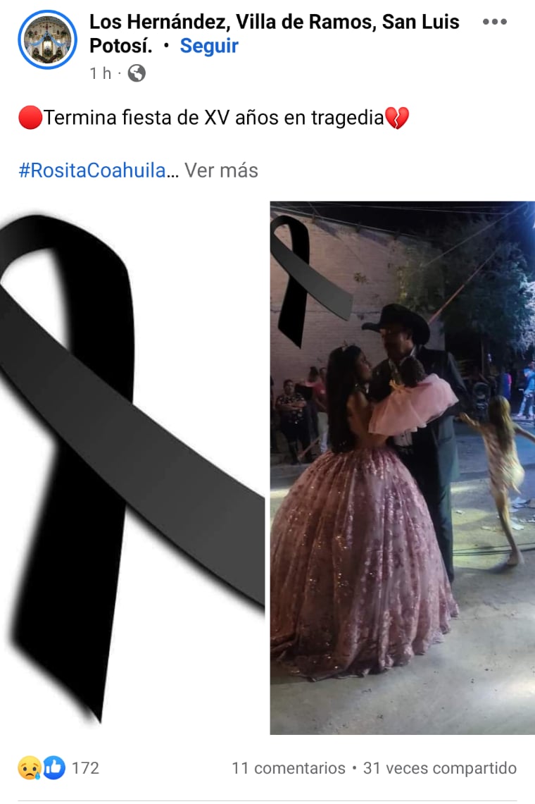 What did quinceañera die of?
