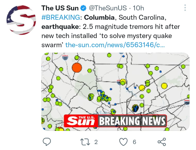 Terremoto Carolina del Sur