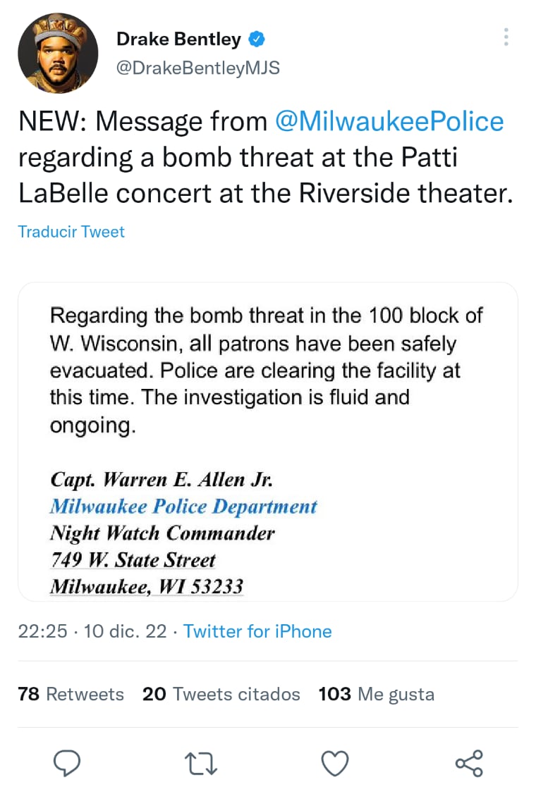 Police evacuated all theatergoers