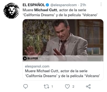 Muere actor Michael Cutt