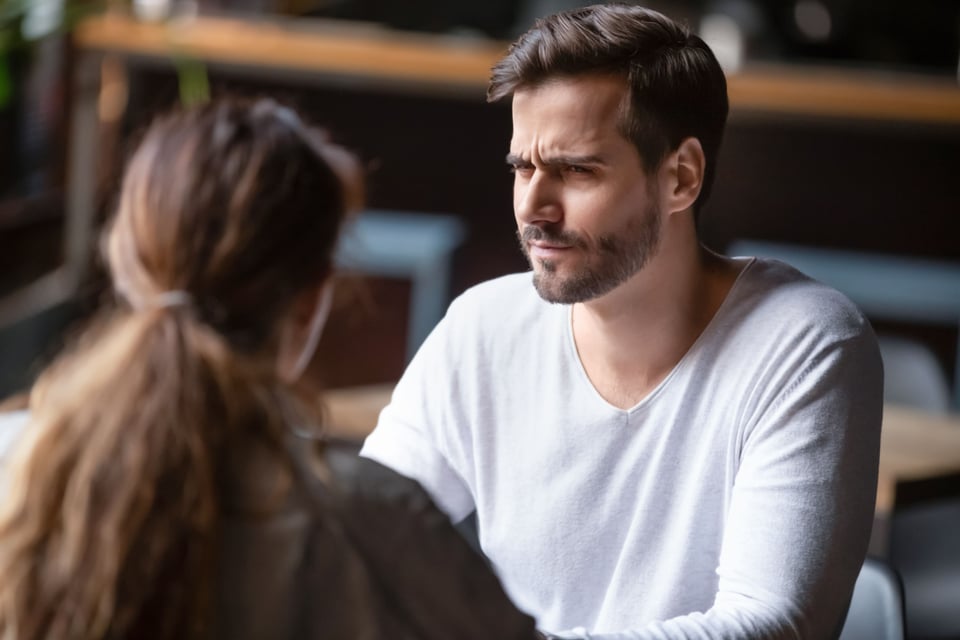 Husband and wife talking