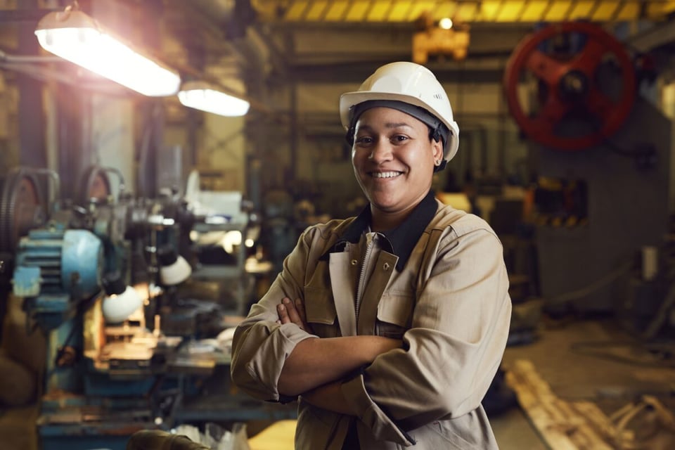 Woman, Helmet, Factory, Short success stories, Podcast