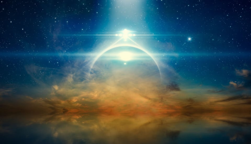 An UFO in the sky with stars