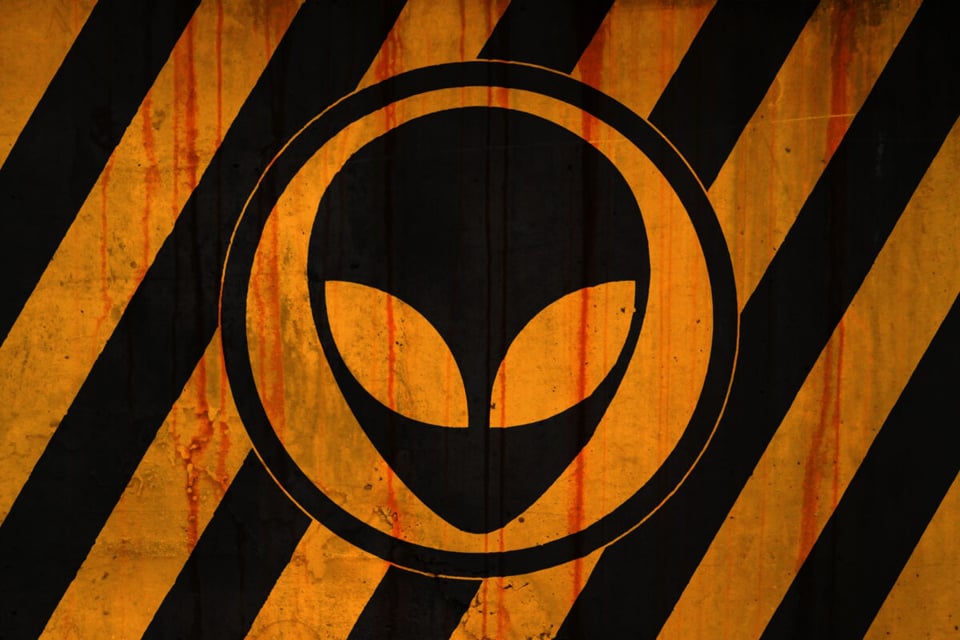Door with alien icon