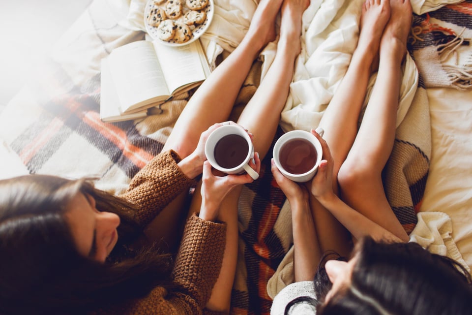 Two women having coffee