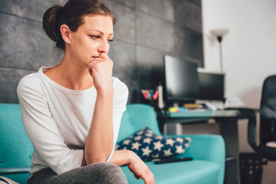 Woman thinking about a problem