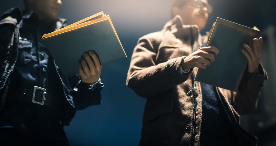 Police working on a case