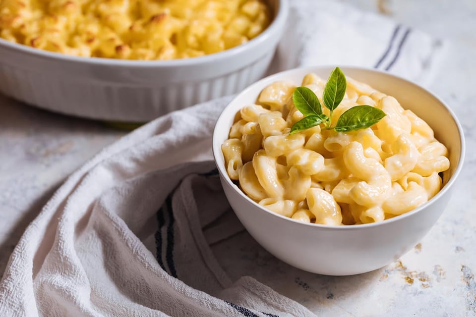 Macarrones con queso, comida reconfortante, comidas para niños, cenas