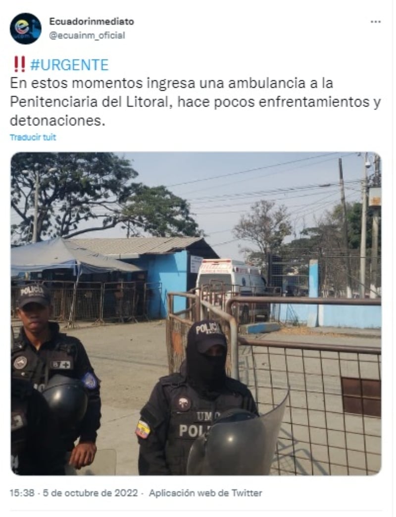 Tiroteo cárcel Ecuador: Se desconoce si hay víctimas