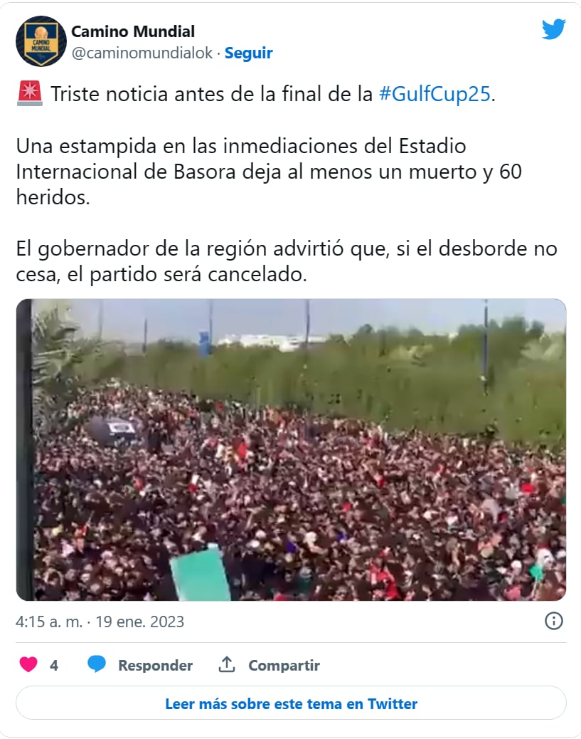 Estampida humana Copa Golfo