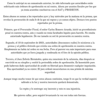 More arrest warrants arrive against him; It is announced that Inés Gómez-Mont and her husband will be incarcerated in a maximum security prison